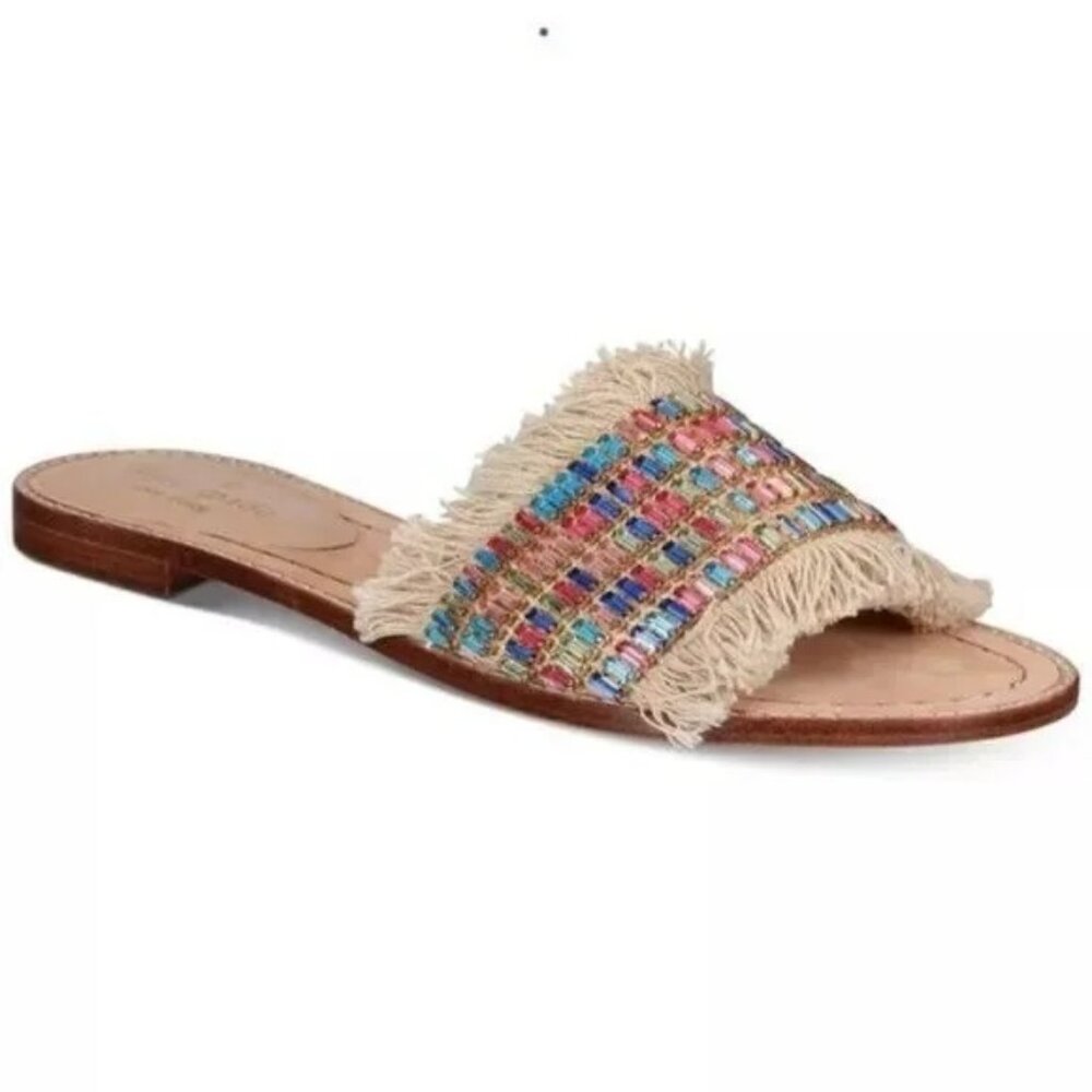 Kate Spade Solaina Embellished Fringe Sandals 8 NWT
